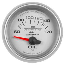 GAUGE, OIL TEMP, 2 1/16in, 60-170 degrees C, ELECTRIC, ULTRA-LITE II