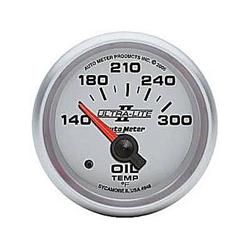 Gauge, Ultra-Lite II, Oil Temperature, 140-300 Degrees F, 2 1/16 in., Analog, Electrical, Each