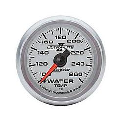 Gauge, Ultra-Lite II, Water Temperature, 100-260 Degrees F, 2 1/16 in., Analog, Electrical, Each