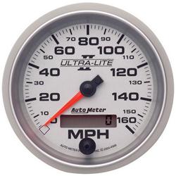 Speedometer, Ultra-Lite II, 0-160 mph, 3 3/8 in., Analog, Electrical, Each