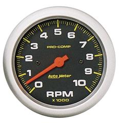 Tachometer, Pro Comp, 0-10,000 rpm, 3 3/8 in., Analog, Electrical, In-Dash, Each
