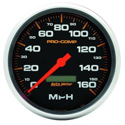 Speedometer, Pro Comp, 0-160 mph, 5 in., Analog, Electrical, Each