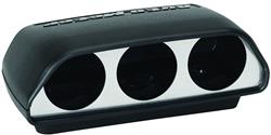 Gauge Mounting Pods, Panel, Triple, 2 1/16 in. Diameter, Dash Mount, ABS, Black, Universal, Each