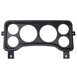 Gauge Panel, Direct-Fit, ABS Plastic, Two 3 3/8 in. Holes, Four 2 1/16 in. Holes, Black, Jeep, Each