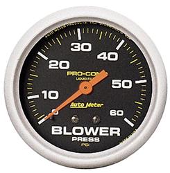 Gauge, Pro-Comp, Blower Pressure, 0-60 psi, 2 5/8 in., Analog, Mechanical, Each