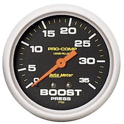 Gauge, Pro-Comp, Boost Pressure, 0-35 psi, 2 5/8 in., Analog, Mechanical, Each