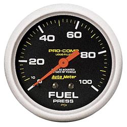 Gauge, Pro-Comp, Fuel Pressure, 0-100 psi, 2 5/8 in., Analog, Mechanical, Each