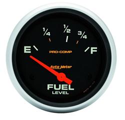 Gauge, Pro-Comp, Fuel Level, Empty/Full, 73 Ohms/8-12 Ohms, 2 5/8 in., Analog, Electrical, Each