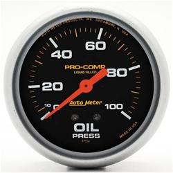 Gauge, Pro-Comp, Oil Pressure, 0-100 psi, 2 5/8 in., Analog, Mechanical, Each