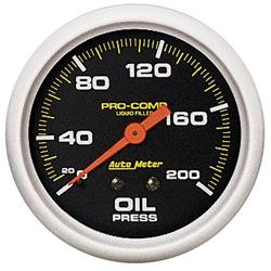 Gauge, Pro-Comp, Oil Pressure, 0-200 psi, 2 5/8 in., Analog, Mechanical, Each