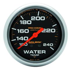 Gauge, Pro-Comp, Water Temperature, 120-240 Degrees F, 2 5/8 in., 12 foot Capillary Tube, Mechanical, Analog, Mechanical, Each