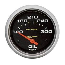 Gauge, Pro-Comp, Oil Temperature, 140-300 Degrees F, 2 5/8 in., Analog, Electrical, Each
