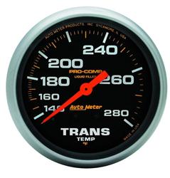 Gauge, Pro-Comp, Transmission Temperature, 140-280 Degrees F, 2 5/8 in., Analog, Mechanical, Each
