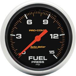 Gauge, Pro-Comp, Fuel Pressure, 0-15 psi, 2 5/8 in., Analog, Electrical, Each