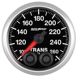 Gauge, Elite Series, Transmission Temp, 100-260 Degrees F, 2 1/16 in., Black Face, Analog, Electrical, Each
