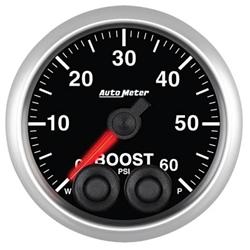 Gauge, Elite Series, Boost Pressure, 0-60 psi., 2 1/16 in. Diameter, Analog, Electrical, Each