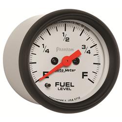 Gauge, Phantom, Fuel Level, Empty/Full, Programmable, 2 1/16 in., Analog, Electrical, Each