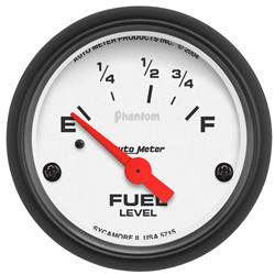 Gauge, Phantom, Fuel Level, Empty/Full, 73 Ohms/8-12 Ohms, 2 1/16 in., Analog, Electrical, Each