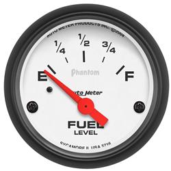 Gauge, Phantom, Fuel Level, Empty/Full, 240 Ohms/33 Ohms, 2 1/16 in., Analog, Electrical, Each
