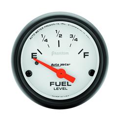 Gauge, Phantom, Fuel Level, Empty/Full, 0 Ohms/30 Ohms, 2 1/16 in., Analog, Electrical, Each