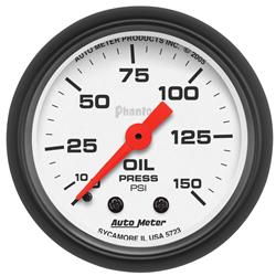 Gauge, Phantom, Oil Pressure, 0-150 psi, 2 1/16 in., Analog, Mechanical, Each