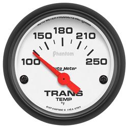 Gauge, Phantom, Transmission Temperature, 100-250 Degrees F, 2 1/16 in., Analog, Electrical, Each