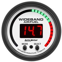 Gauge, Phantom, Air/Fuel Ratio, 0-5 Ohm Wideband, Lean-Rich, 2 1/16 in., Digital, Electrical, Each