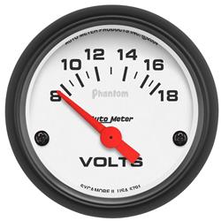 Gauge, Phantom, Voltmeter, 8-18 V, 2 1/16 in., Analog, Electrical, Each