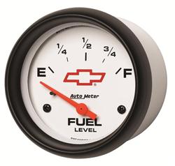 Gauge, Phantom, Chevy Bowtie Emblem, Fuel Level, Empty/Full, 0 Ohms/90 Ohms, 2 5/8 in., Analog, Electrical, Each