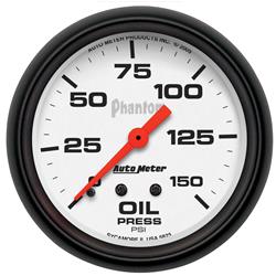 Gauge, Phantom, Oil Pressure, 0-150 psi, 2 5/8 in., Analog, Mechanical, Each