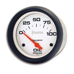 Gauge, Phantom, Oil Pressure, 0-100 psi, 2 5/8 in., Analog, Electrical, Each