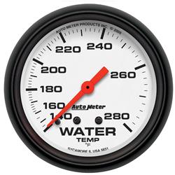 Gauge, Phantom, Water Temperature, 140-280 Degrees F, 2 5/8 in., Analog, Mechanical, Each