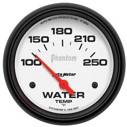 Gauge, Phantom, Water Temperature, 100-250 Degrees F, 2 5/8 in., Analog, Electrical, Each