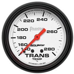 Gauge, Phantom, Transmission Temperature, 140-280 Degrees F, 2 5/8 in., Analog, Mechanical, Each