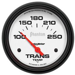 Gauge, Phantom, Transmission Temperature, 100-250 Degrees F, 2 5/8 in., Analog, Electrical, Each