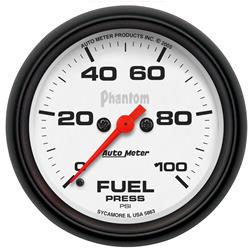 Gauge, Phantom, Fuel Pressure, 0-100 psi, 2 5/8 in., Analog, Electrical, Each