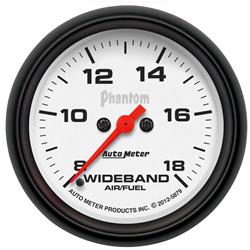 Gauge, Phantom, Air/Fuel Ratio, 8:1 to 18:1 Range, 2 5/8 in., Analog, Electrical, Each