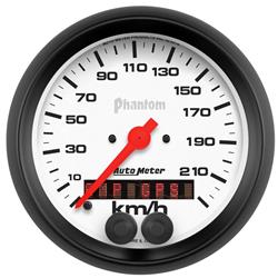 GAUGE, SPEEDOMETER, 3 3/8in, 225KM/H, GPS, PHANTOM