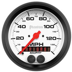 Speedometer, GPS Enabled, Phantom, 0-140 mph, 3 3/8 in., Analog, Electrical, Rally-Nav Display, Each