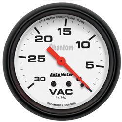 Gauge, Phantom, Vacuum, 30 in. Hg, 2 5/8 in., Analog, Mechanical, Each