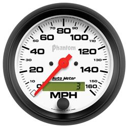 Speedometer, Phantom Series, 0-160 mph, 3 3/8 in., Analog, Electrical, Each