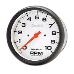 Tachometer, Phantom, 0-10,000 rpm, 5 in., Analog, Electrical, In-Dash, Each