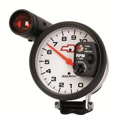 Tachometer, Phantom, Chevy Bowtie Emblem, 0-10,000 rpm, 5 in., Analog, Electrical, with Shift Light, Each