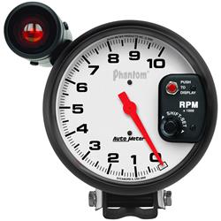 Tachometer, Phantom, 0-10,000 rpm, 5 in., Analog, Electrical, with Shift Light, Each
