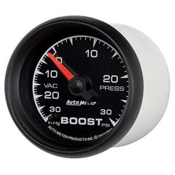 Gauge, ES, Boost/Vacuum, Full Sweep, 30 in. Hg/30 psi, 2 1/16 in., Analog, Mechanical, Each