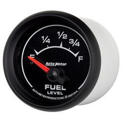 Gauge, ES, Fuel Level, Empty/Full, Short Sweep, 73 Ohms/10 Ohms, 2 1/16 in., Analog, Electrical, Each