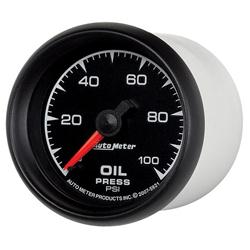 Gauge, ES, Oil Pressure, Full Sweep, 0-100 psi, 2 1/16 in., Analog, Mechanical, Each