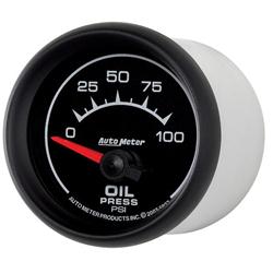 Gauge, ES, Oil Pressure, Short Sweep, 0-100 psi, 2 1/16 in., Analog, Electrical, Each