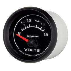 Gauge, ES, Voltmeter, Short Sweep, 8-18 V, 2 1/16 in., Analog, Electrical, Each