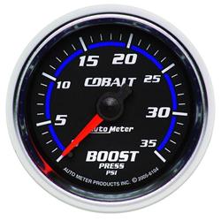 Gauge, Cobalt, Boost Pressure, 0-35 psi, 2 1/16 in., Analog, Mechanical, Each
